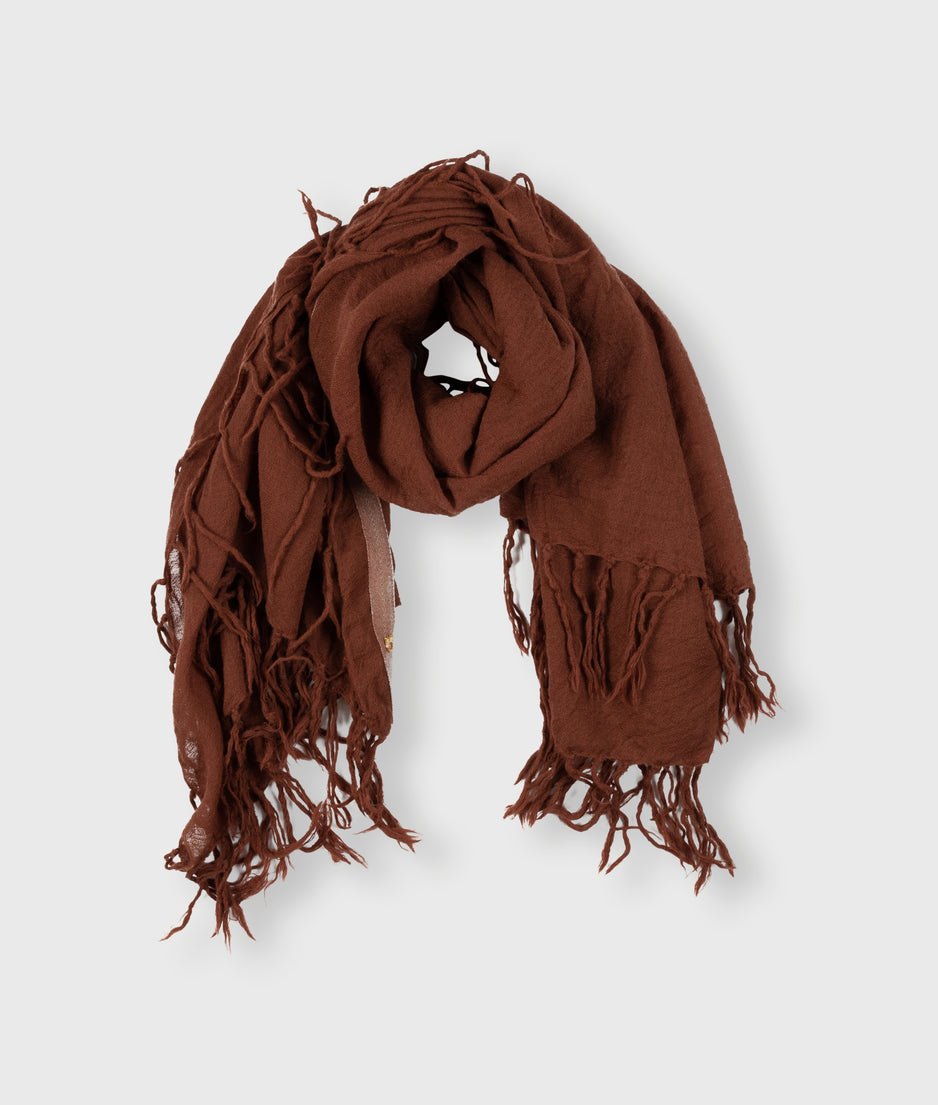 wool scarf | saddle brown