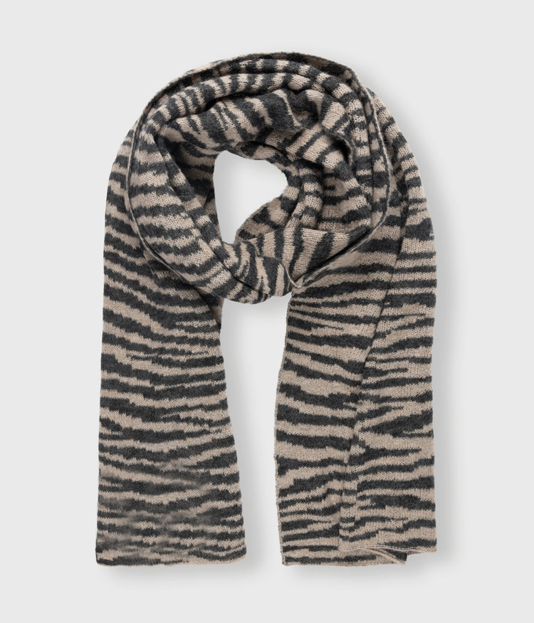 knitted scarf zebra | warm taupe
