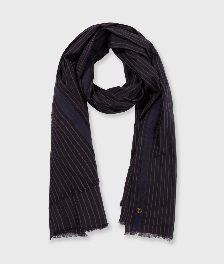 scarf pinstripe | dark navy