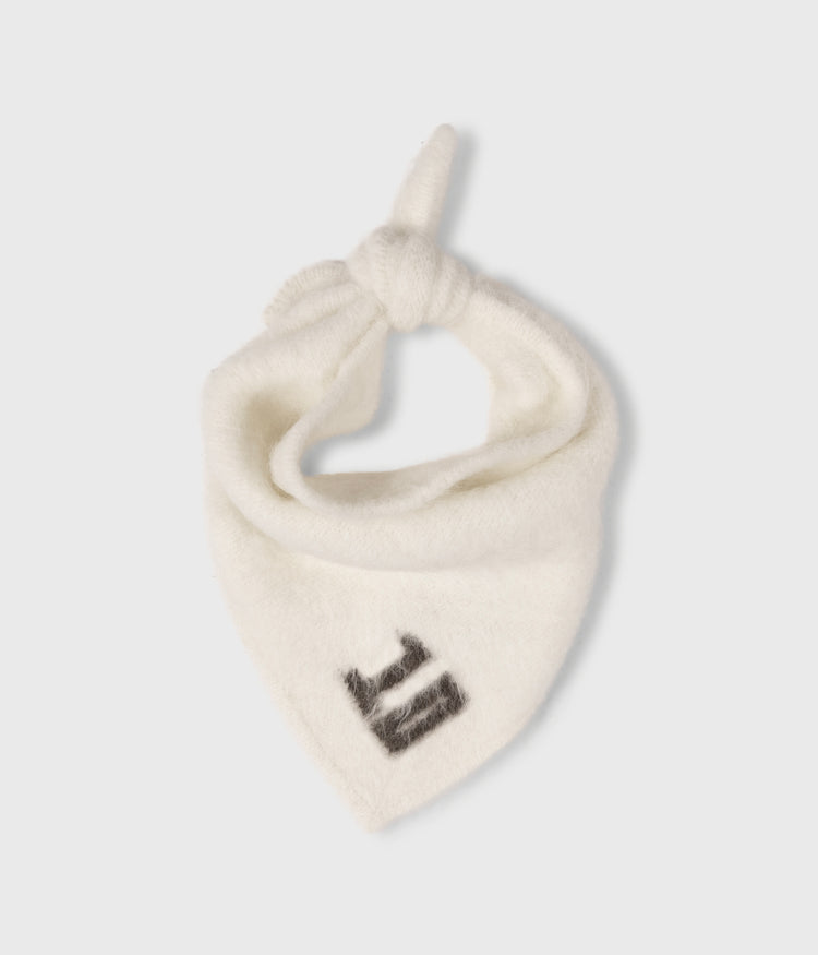 hairy knit bandana | ecru