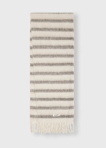 thick brushed scarf | ecru/moonrock