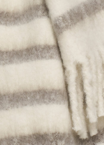 thick brushed scarf | ecru/moonrock