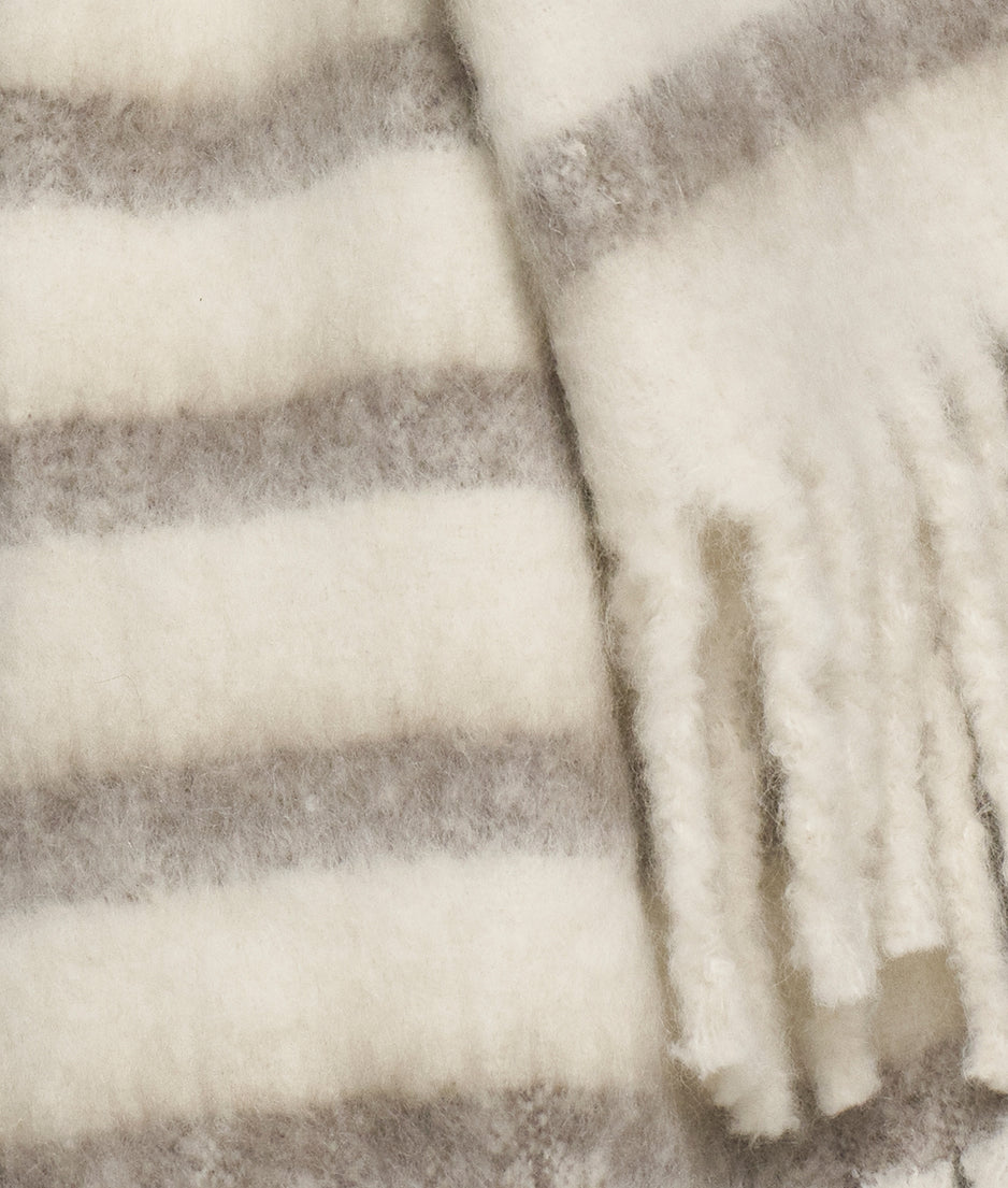 thick brushed scarf | ecru/moonrock