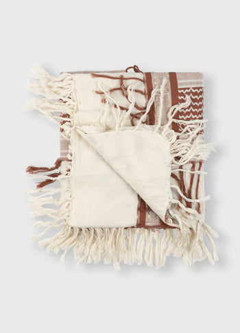 scarf check | saddle brown