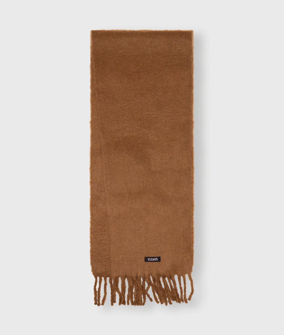 thick brushed scarf | suede
