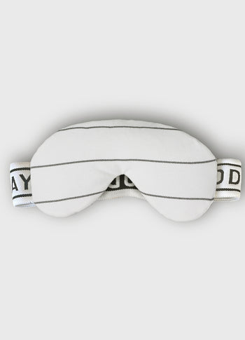 fleece eye mask stripes | ecru