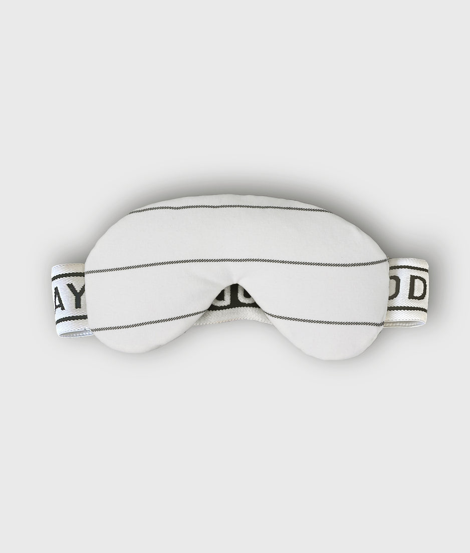 fleece eye mask stripes | ecru