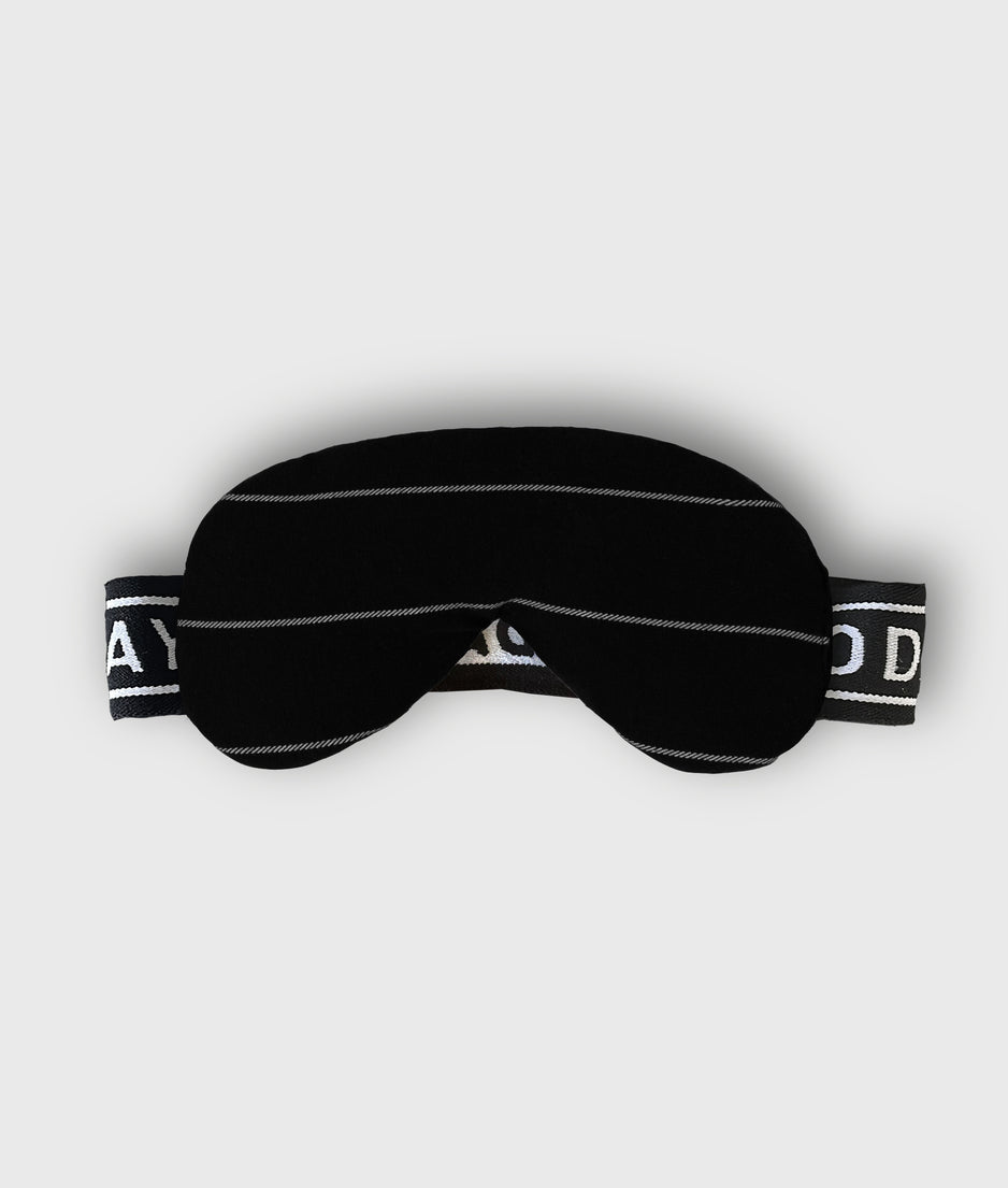 fleece eye mask stripes | black