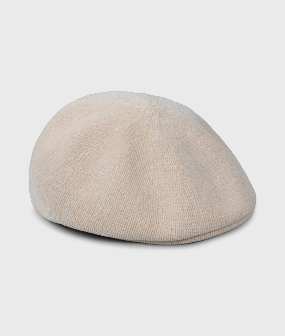 knit flat cap | pearl