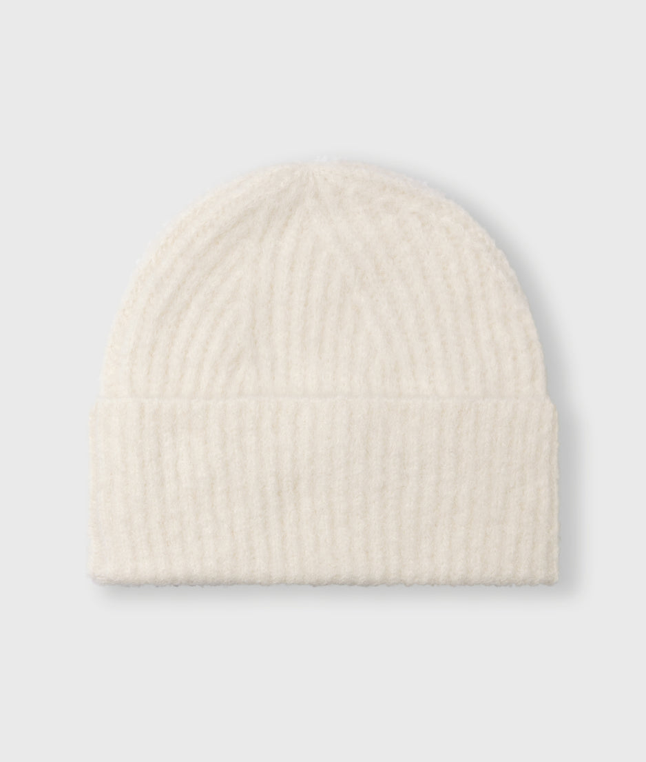 hairy knit beanie | ecru