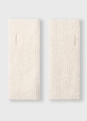 hairy knit gloves | ecru