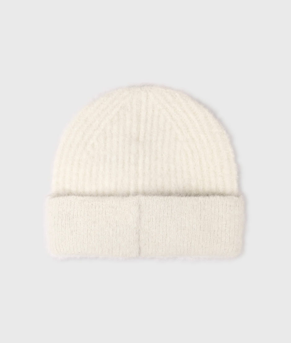 hairy knit beanie | ecru