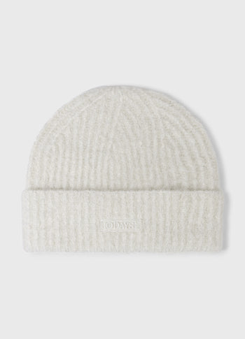 Beanie aus Alpakamix mit Lurex | ecru