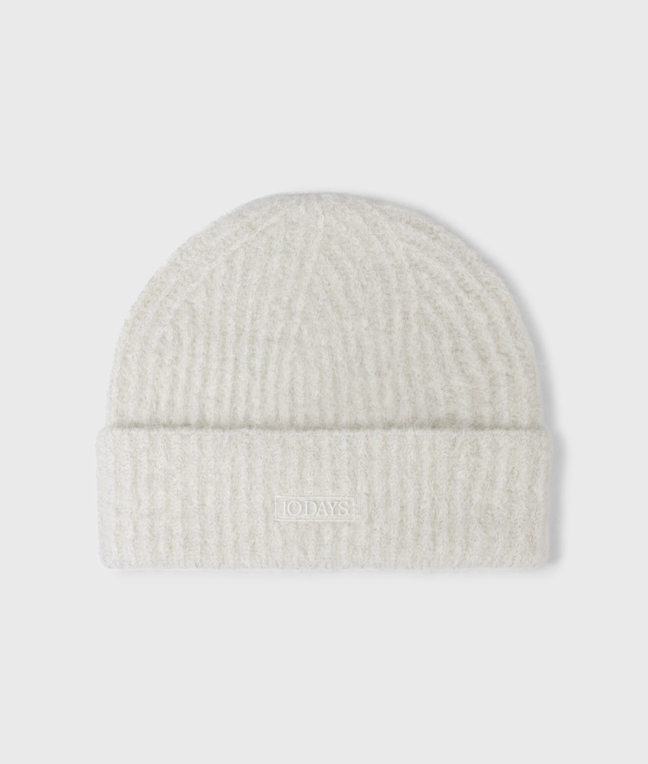 Beanie aus Alpakamix mit Lurex | ecru