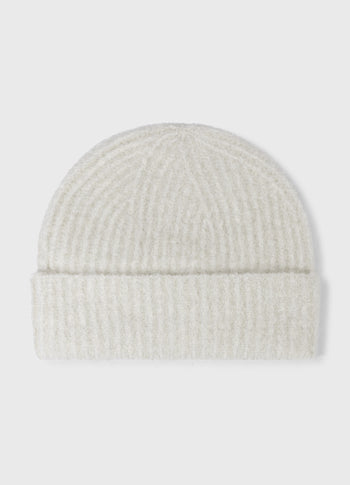 Beanie aus Alpakamix mit Lurex | ecru