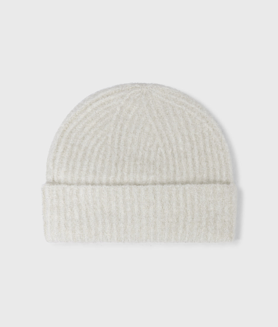 Beanie aus Alpakamix mit Lurex | ecru