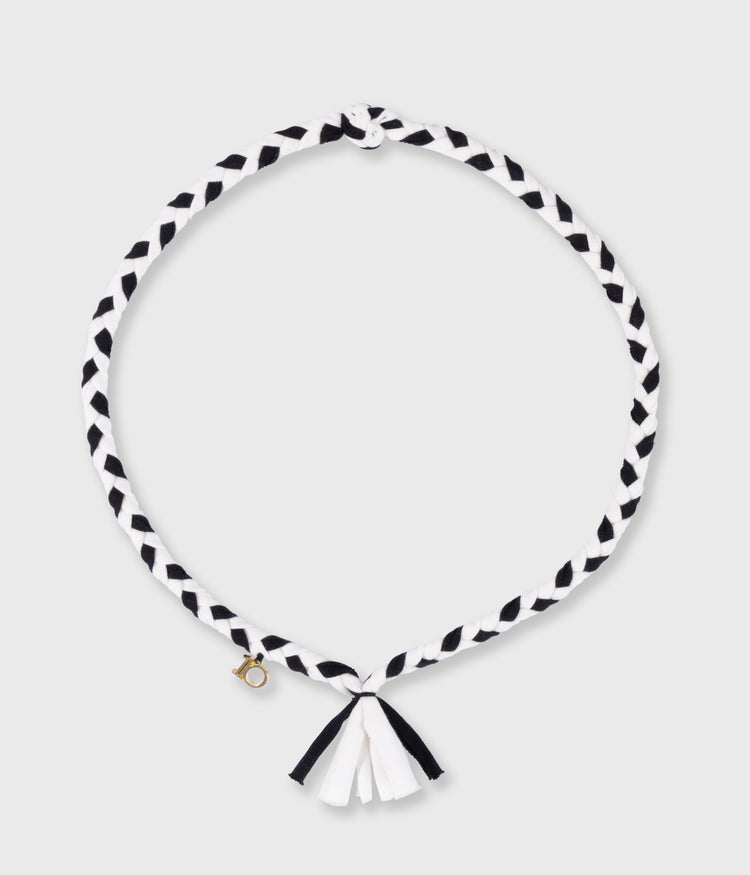 braided necklace | black