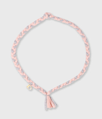 braided necklace | peach