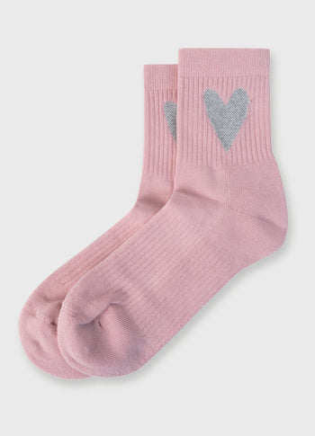 socks heart | bright raspberry