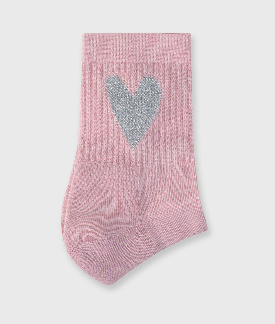 socks heart | bright raspberry