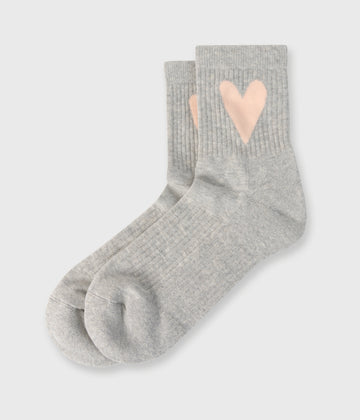socks heart | light grey melee
