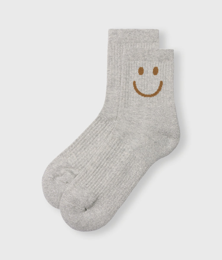 socks smile | light grey melee