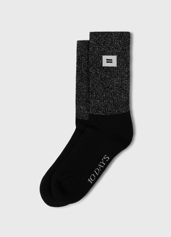 socks lurex label | black