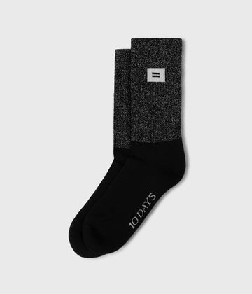 socks lurex label | black