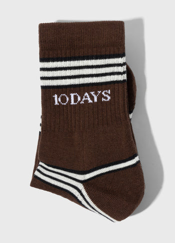 socks stripes | deep brown