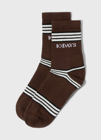 socks stripes | deep brown