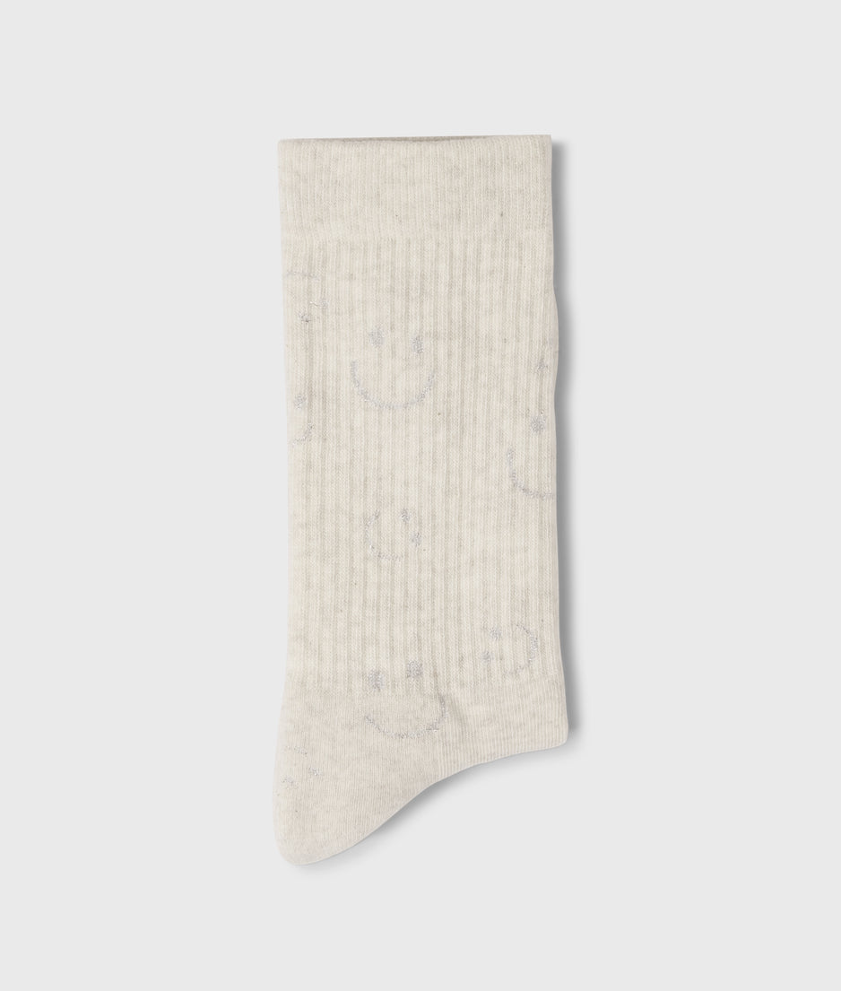 socks all-over smile | soft white melee