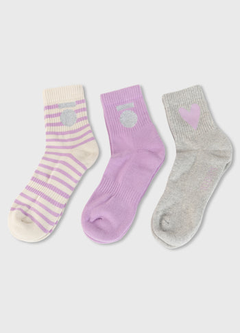 short socks 3-pack | violet