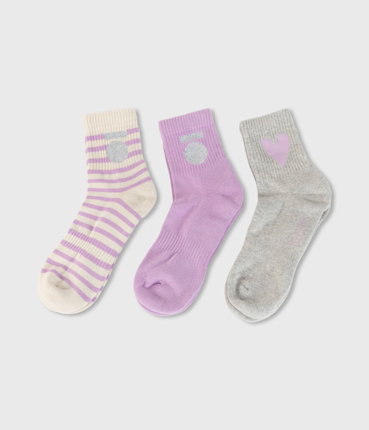 short socks 3-pack | violet