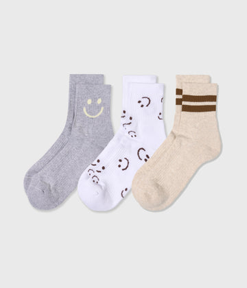 3-pack socks | soft white melee