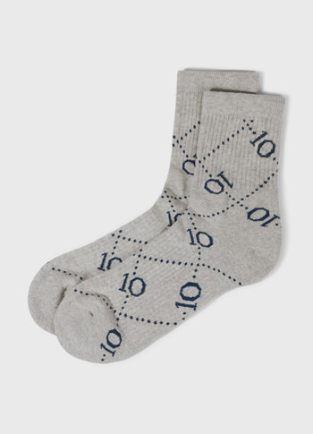 socks all-over monogram | light grey melee