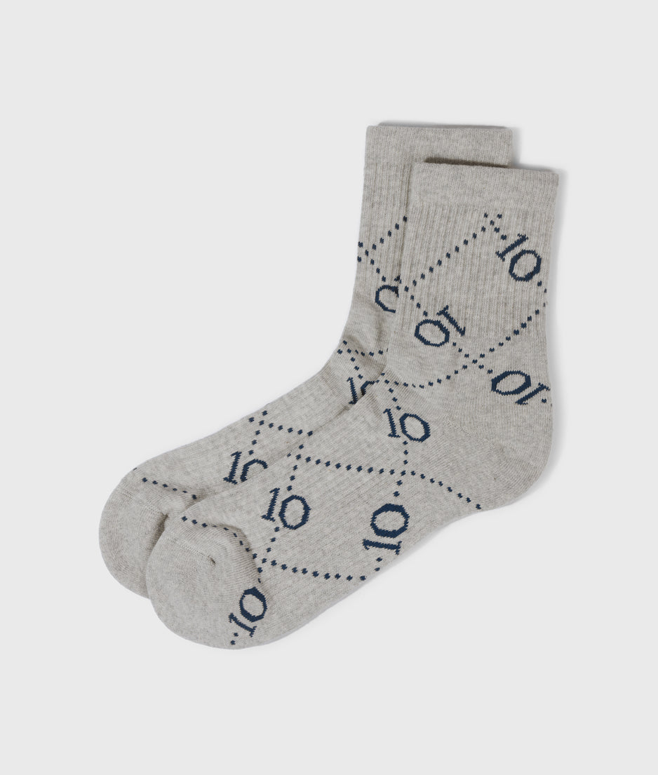 socks all-over monogram | light grey melee