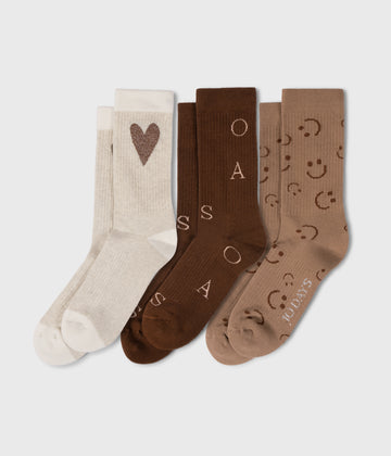 3-pack socks | dark truffle