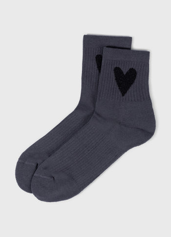 Herz-Socken | steel blue