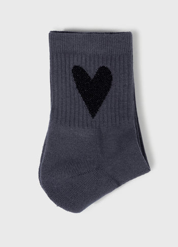 Herz-Socken | steel blue