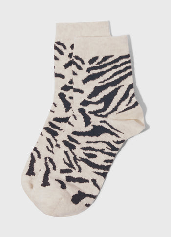 socks zebra | soft white melee