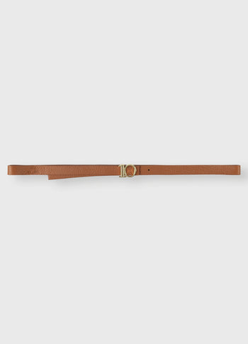 monogram belt | saddle brown
