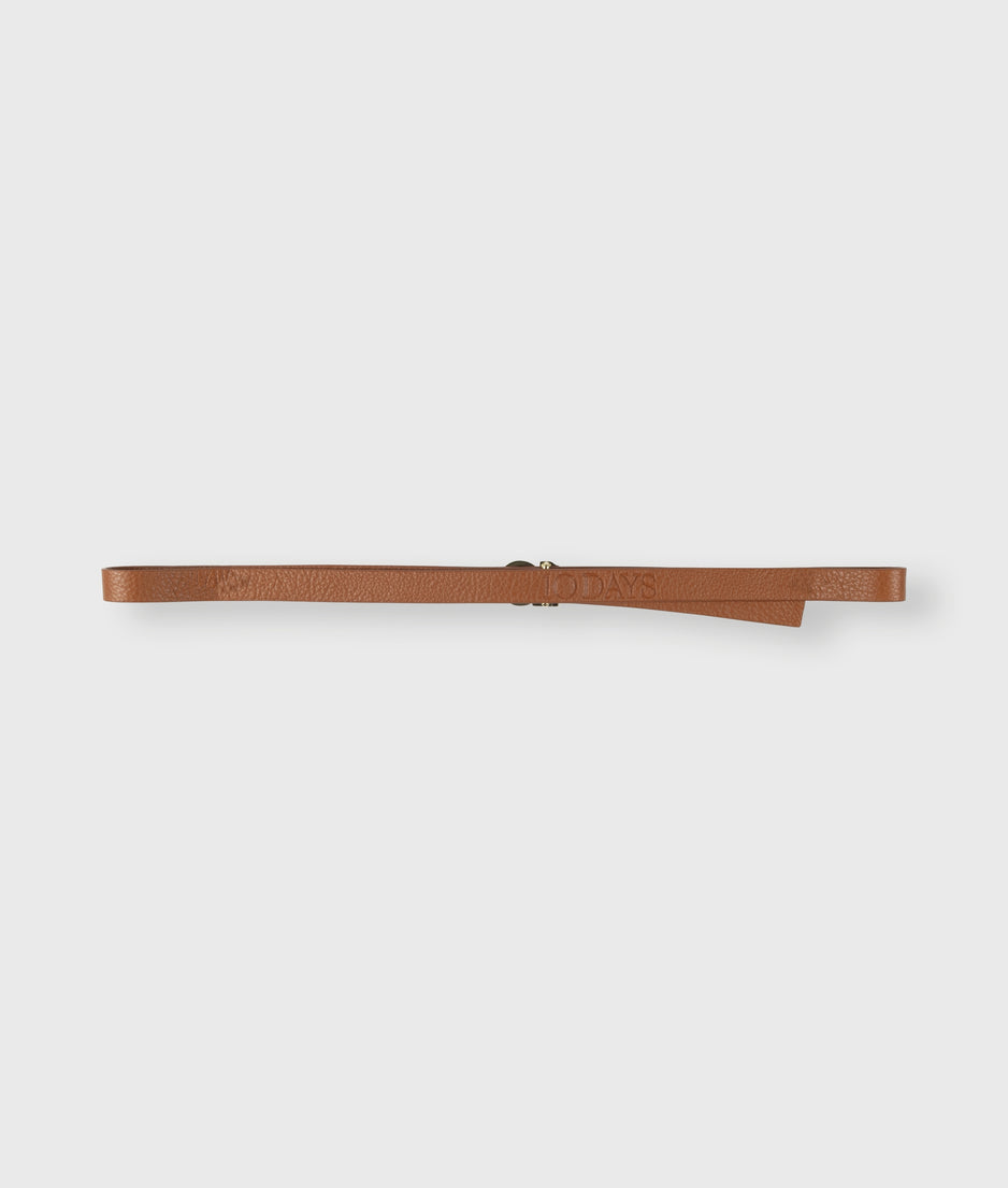 monogram belt | saddle brown