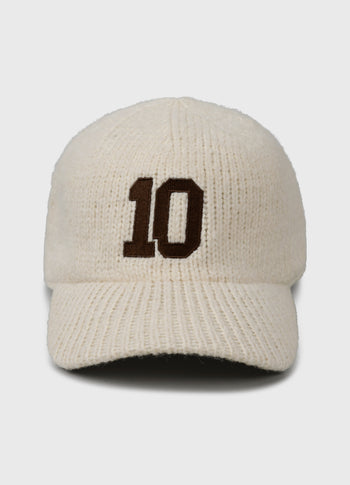 knit baseball cap | pearl