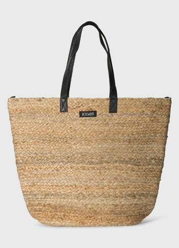 jute beach bag | white