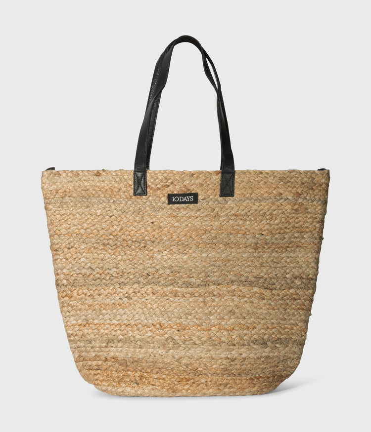 jute beach bag | white