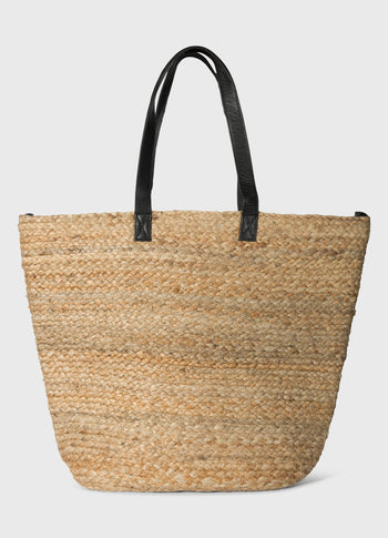 jute beach bag | white
