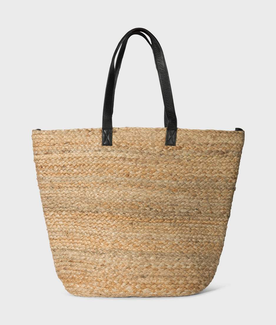 jute beach bag | white