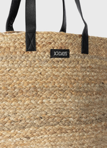 jute beach bag | white