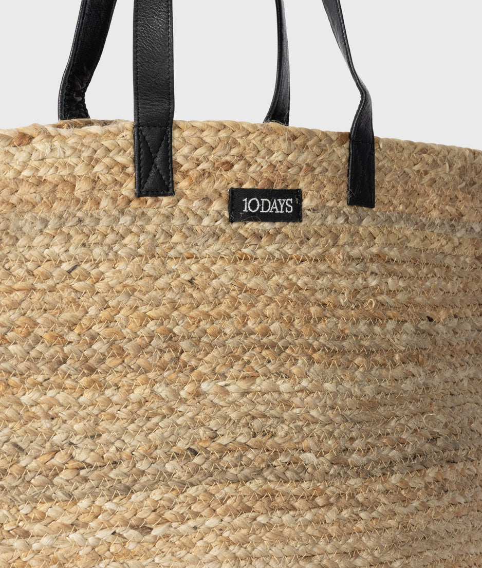 jute beach bag | white