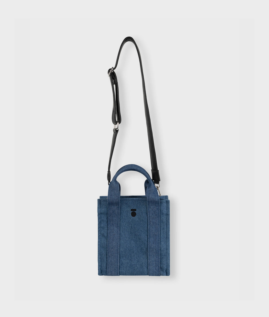 mini box bag denim | stone blue